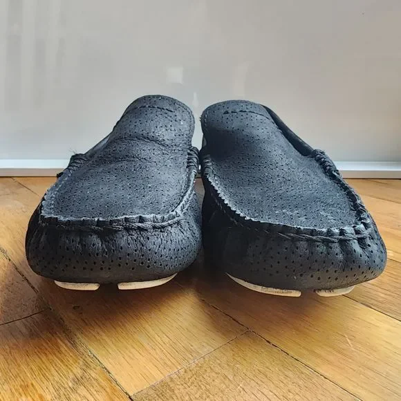 UGG Henrick Stripe Perf Loafer Black Men Sz 9 Energ Nubuck Leather Treadlite - Picture 3 of 16